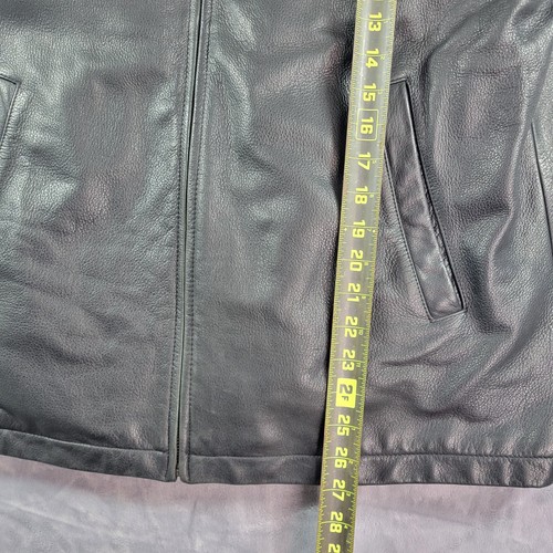 Brooks Brothers Leather Jacket Men L Black Wool Lined Collared Sport - Picture 6 of 6