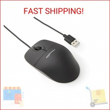 Amazon Basics 3-Button USB Wired Mouse with Scrolling and Tracking - Standard, B