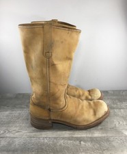 70 s Hytest Banana Cowboy Western Men's Leather Campus Square Toe Boots Size 13