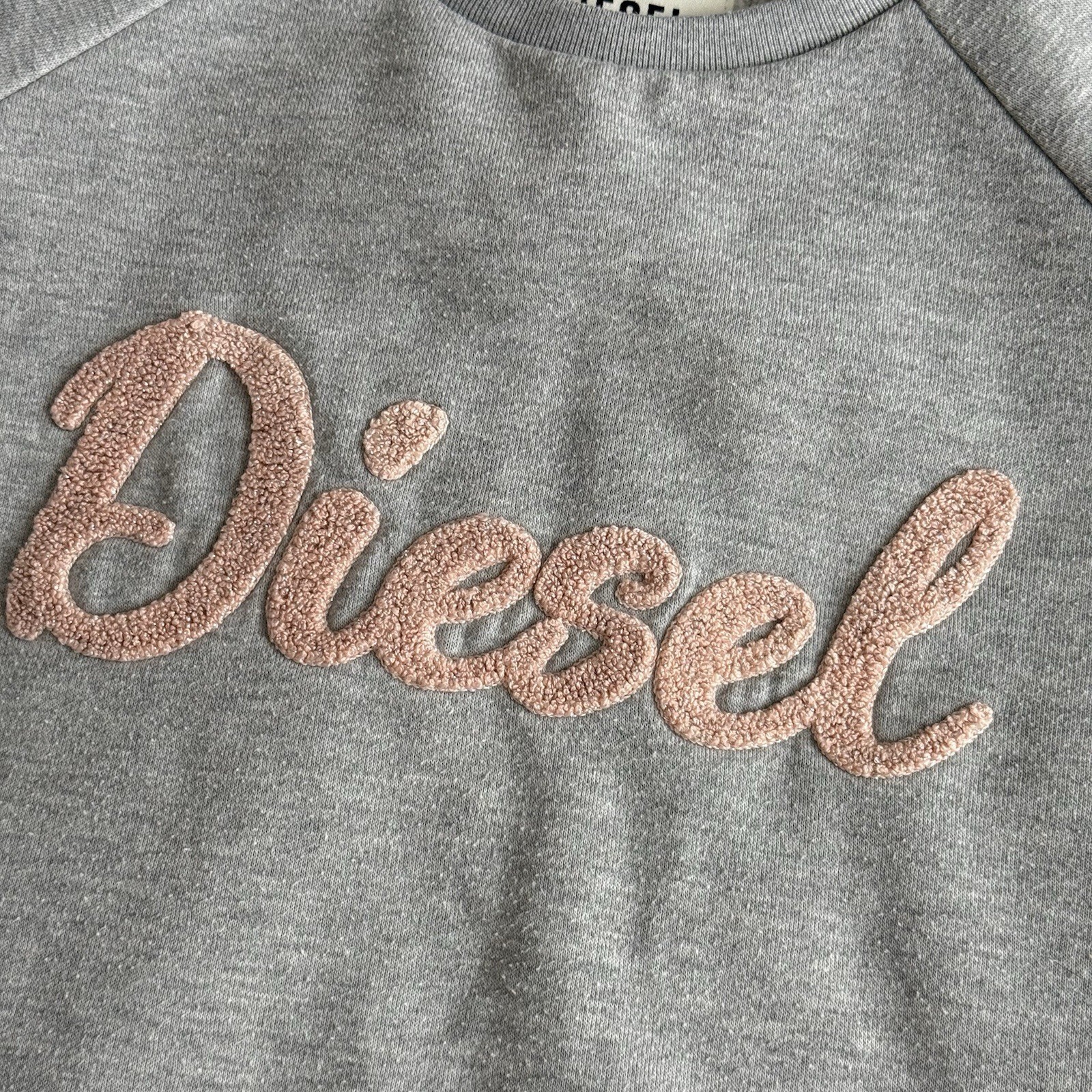 Diesel Women's Grey Sweatshirt Small Embroidered Logo Casual Pullover Jumper image 4