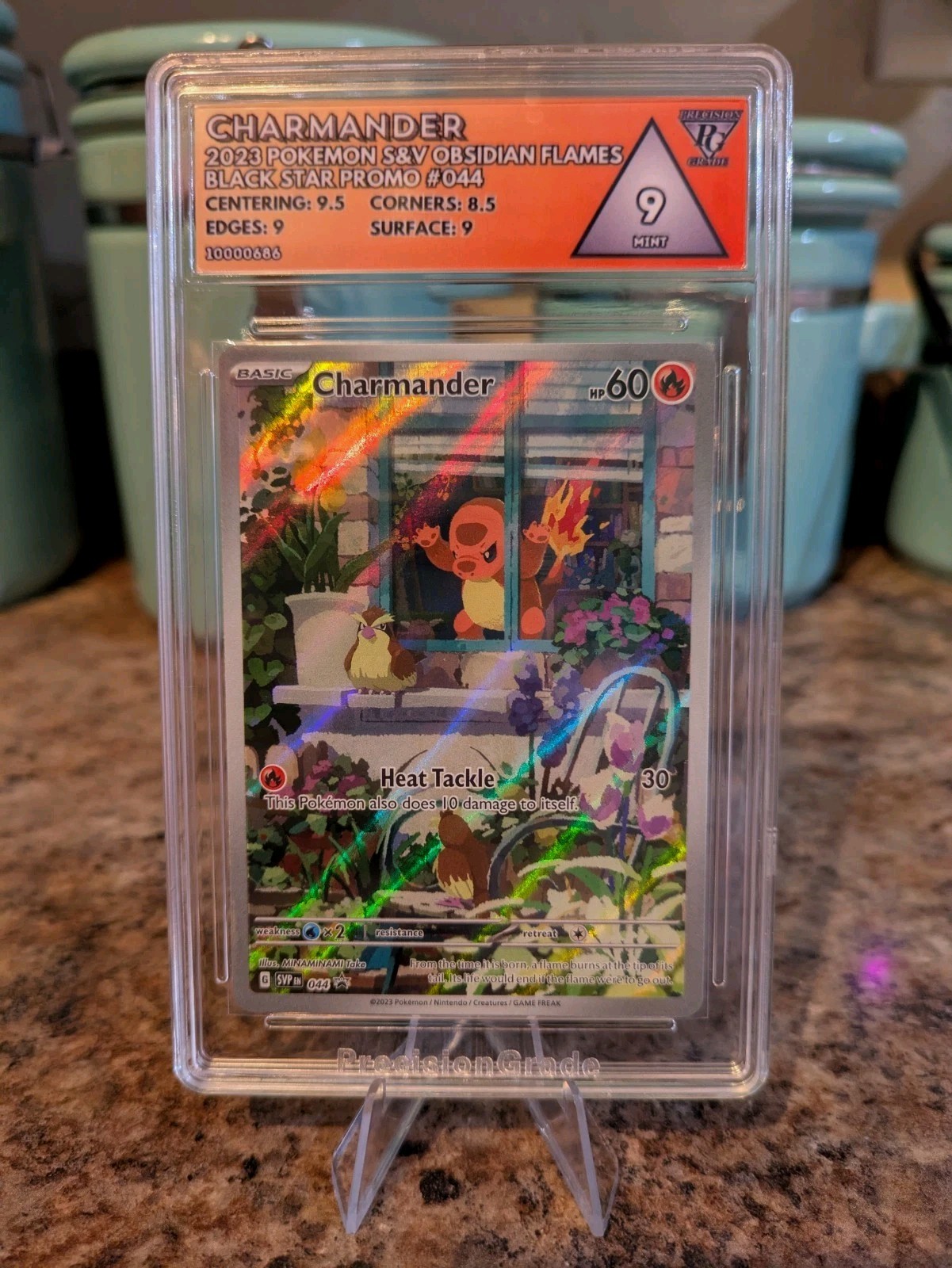 Graded 2023 Pokemon Charmander Card #44 - Precision Grade 9 - Obsidian Flames 🔥