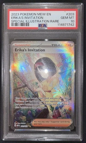 New Listing2023 POKEMON MEW EN-151 SPECIAL ILLUSTRATION RARE #203 ERIKA'S INVITATION PSA 10