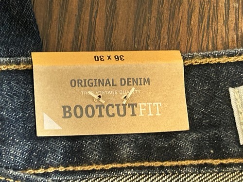 Men’s NEW Urban pipeline Dark Wash Jeans 36x30 Relaxed Fit Bootcut Distressed - Picture 7 of 13