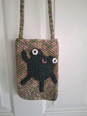 Happy Frog Crochet Cross-body Phone Bag