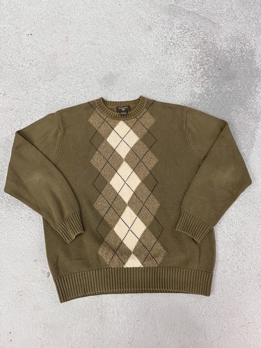 Suéter Dockers Argyle Para Hombre Grande L Verde Oliva Algodón Tejido De Colección Preparación Golf - Imagen 1 de 3