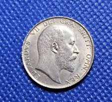 1902 Shilling Edward VII British Silver Coin