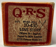 QRS Player Piano Word Roll 10-430 Love Story Where Do I Begin  1970
