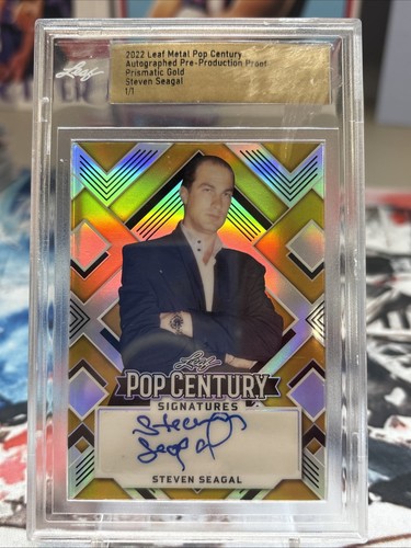 Steven Seagal 2022 Leaf Pop Century Signatures Prismatic Gold 1/1 - Picture 1 of 2