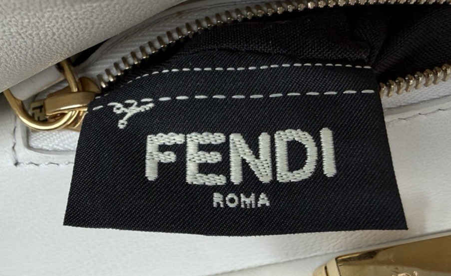 Fendi Nappa Rosebud Mini Peekaboo Iconic Satchel in White Lambskin Leather S09 thumbnail 20