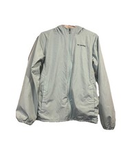 Columbia Kids Hooded Lightweight Lined Rain Jacket Light Blue Size: XL 18/20
