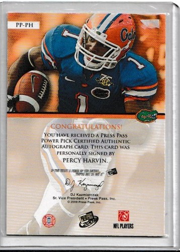 Percy Harvin pp-ph 2009,POWER PICK AUTO - Picture 2 of 2