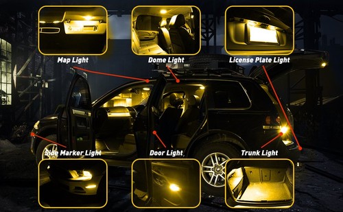 AUXITO 2pcs LED 194 T10 168 W5W Side Marker Light Bulb Canbus Error Free Amber - Picture 10 of 10