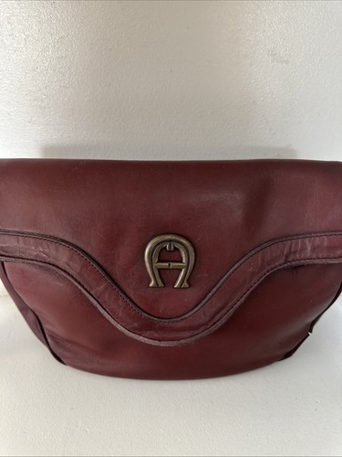 Vintage 60s ETIENNE AIGNER Oxblood Handmade Leather Purse Shoulder Bag - Picture 2 of 15