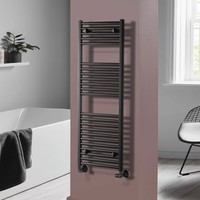 Towelrads Pisa Heated Towel Radiator 25mm Black - 1200 x 400mm