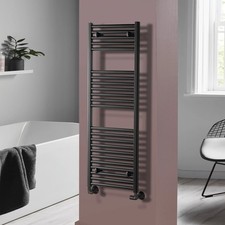 Towelrads Pisa Heated Towel Radiator 25mm Black - 1200 x 400mm