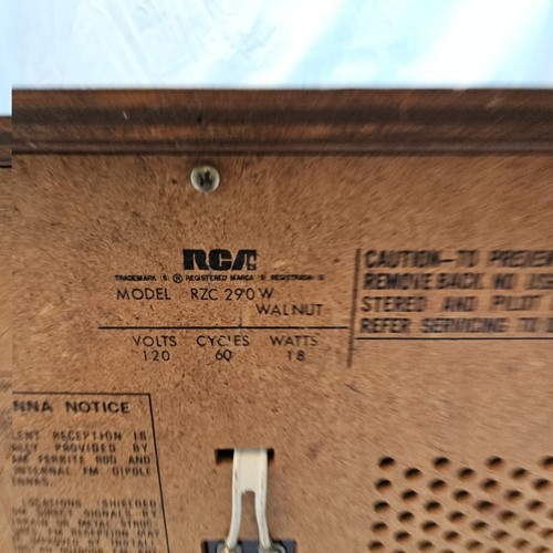 RCA Model RZC 290 W Radio Walnut Vintage 1970s Tested Works - Bild 11 von 24