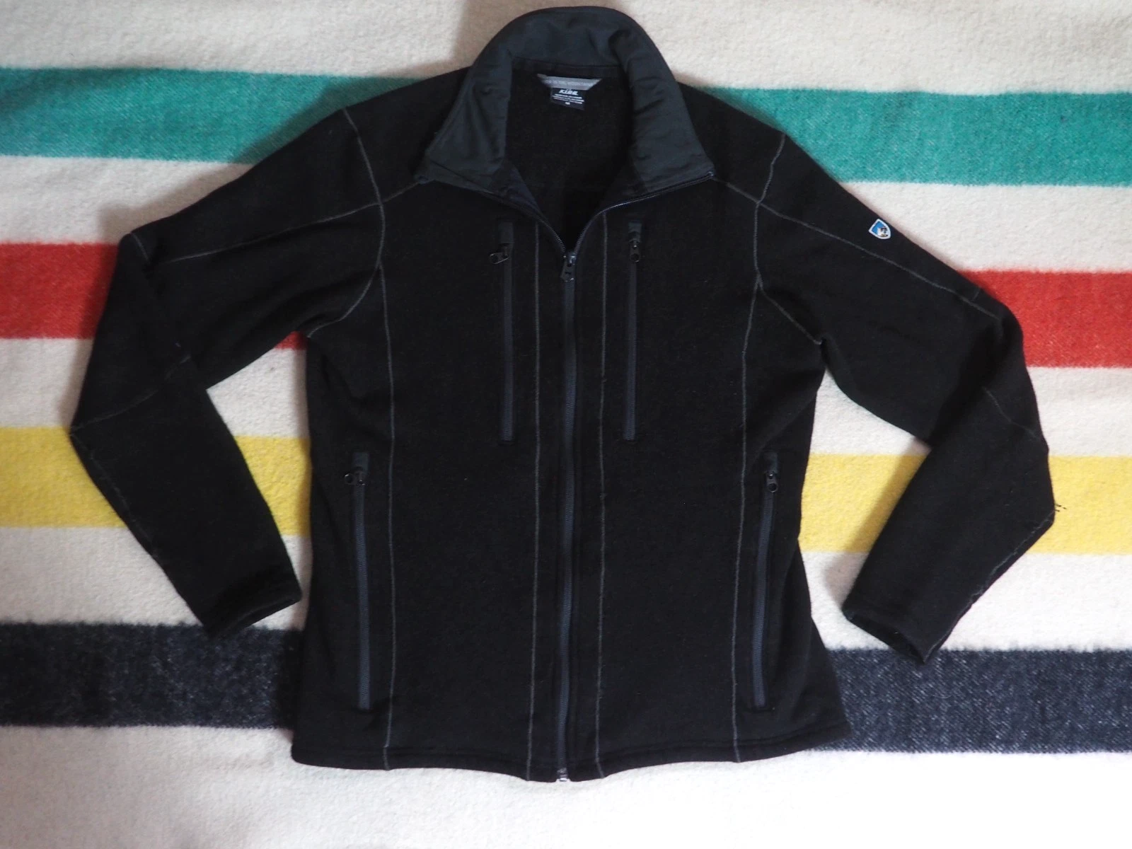 Kuhl Interceptr Black Zip Outdoor Hiking Tech Gorp Camp Fleece Jacket Mens M