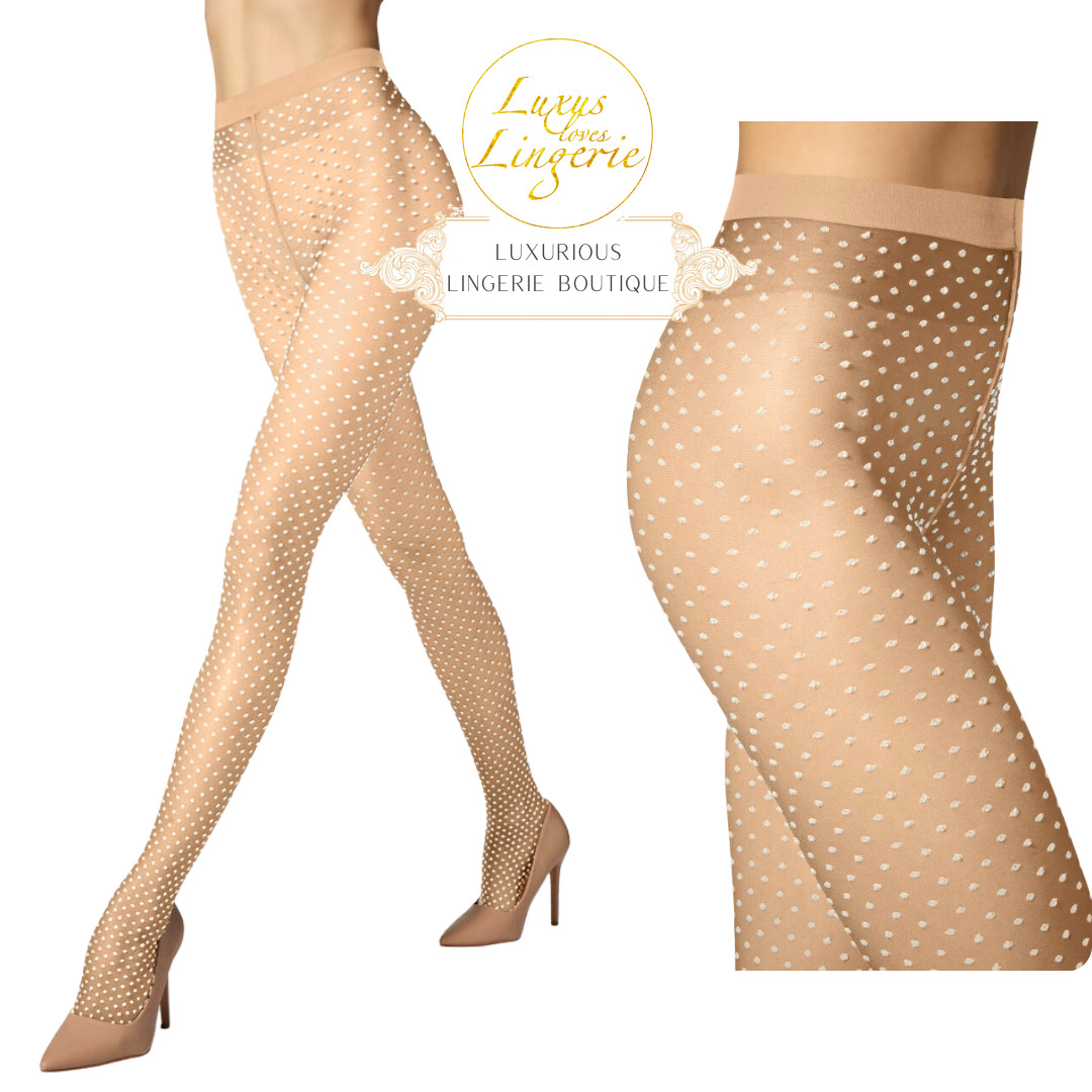 Satin Touch Dots Tights By Wolford S Fairly Light White Transparent Tights
