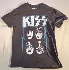 KISS T-Shirt Dynasty Grey Woman's Medium Short Sleeve Glam Rock Band Music