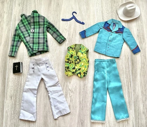 Barbie Ken Clone Doll Clothes Lot Outfits & Extra Shirt Assorted Vintage 1970s