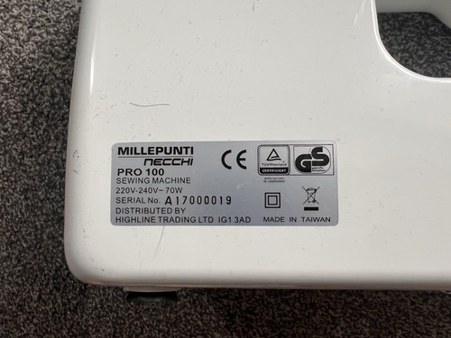 Millepunti Necchi Pro 100 Sewing Machine Unit Only - Spares And Repair - Picture 10 of 10