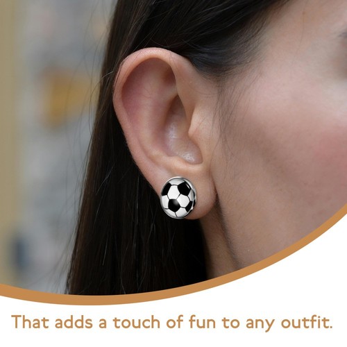 2 Pairs Fußball-Ohrringe Lüfterohrringe Fußballohrringe Für Mädchen - Bild 10 von 12