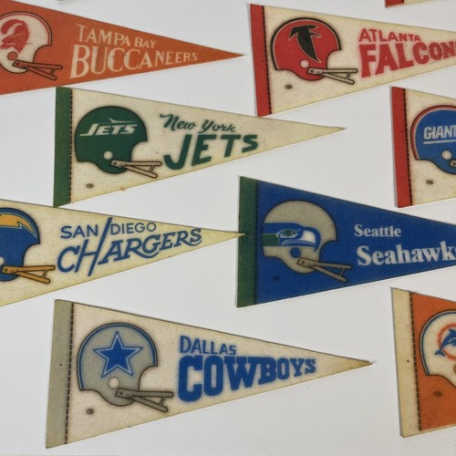 Vintage NFL Felt Pennant Mini Lot 10 Teams 1970s Seahawks Cowboys Jets Dolphins - Picture 6 of 15