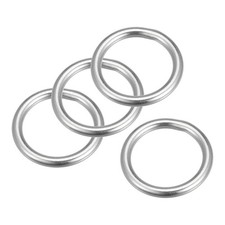 316 Stainless Steel Round Welded Circle O-Ring 25mm 0.98" ID 4mm Thickness 4pcs