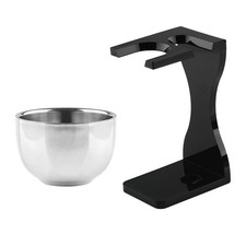 Home Use Shaving Brush Stand and Stainless Steel Shaving Bowl Set