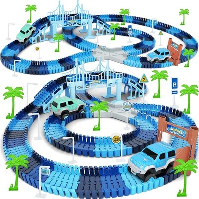 Interactive 269 PCS Racing Track Set with 2 Race Cars - Perfect Birthday Gift