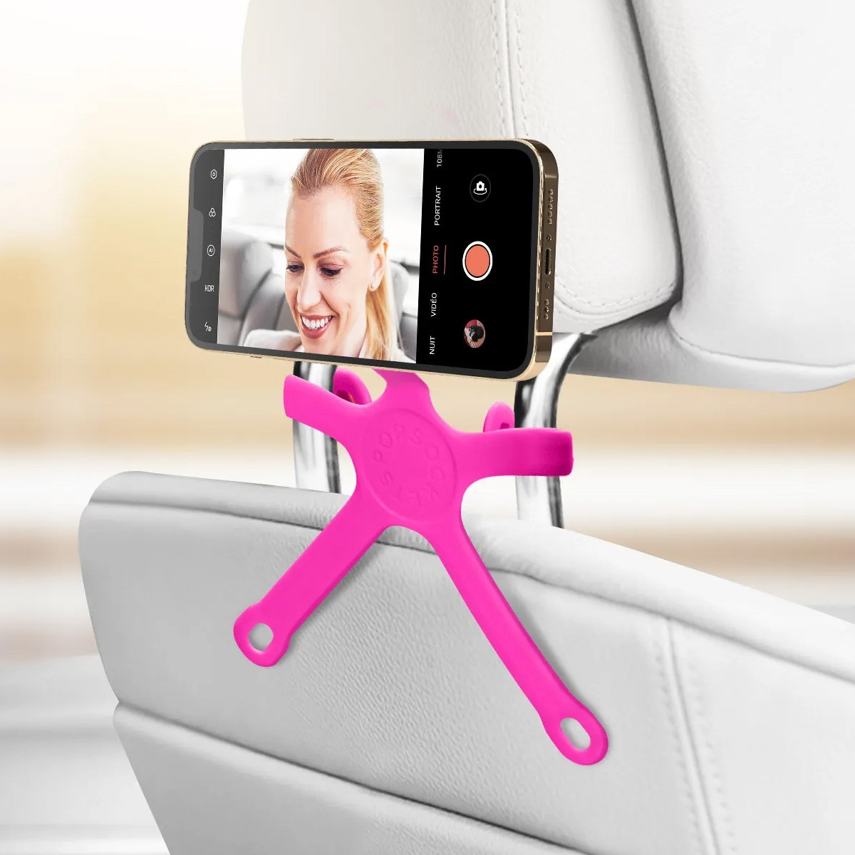 PopSockets PopMount 2 Flex rose, l'élégance d'un support flexible au design premium