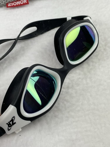ZIONOR Swim Goggles Swimming with Case White Black Anti-Fog for Adult Men Women