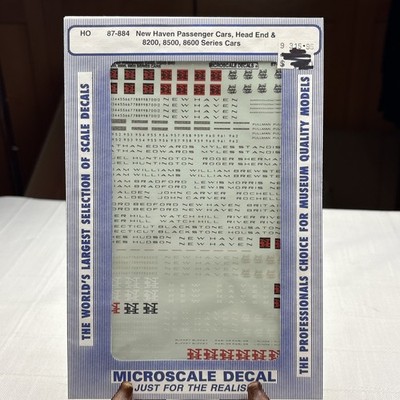 HO Scale Microscale Decals 87-884 New Haven Passenger Cars NIP