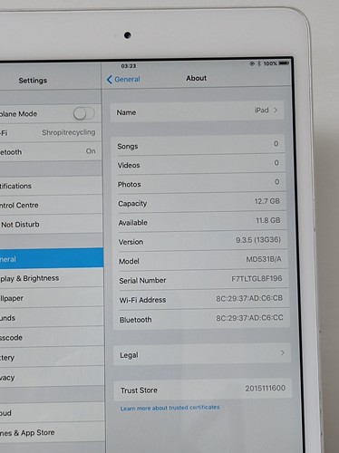 Apple iPad mini 1st Gen- A1432 7.9" Wi-Fi Only 16GB Storage WHITE 2012 - GRADE C - Picture 2 of 19