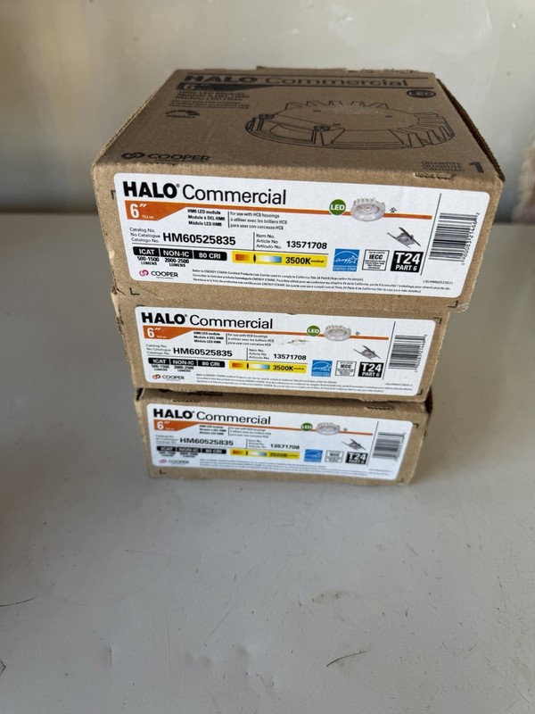 Halo Recessed HM60525835 6" LED Module, 500-2500 Lumens, 80 CRI, 3500K Set Of 3