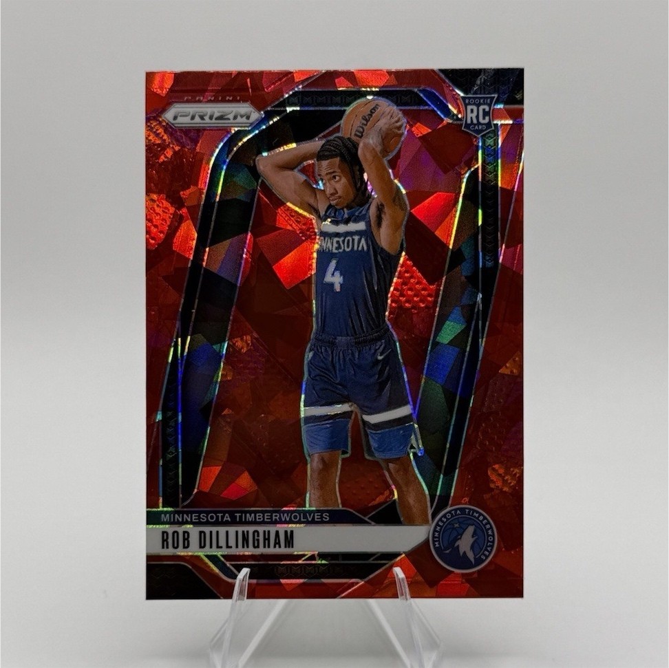 Panini Prizm Red Ice 2024-25 Rob Dillingham #250 Rookie Minnesota Timberwolves
