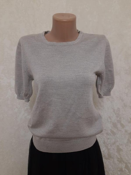 Women Peter Hahn Sweater Grey Wool 38 / M / 46 #C8PZ
