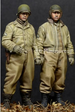 1/35 Resin Figure WW2 US AFV Crew 2 Figures Unassembled Unpainted