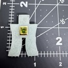 Pretty Jade Jadeite 14k Yellow Gold Peridot Carved Pendant 14Grams — photo 6