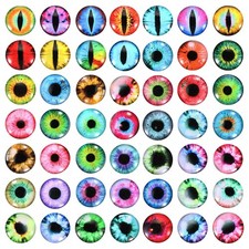 22mm Dragon Eyes, 100 Pcs Round Glass Eyes Animals Crochet Eyes, Multicolored