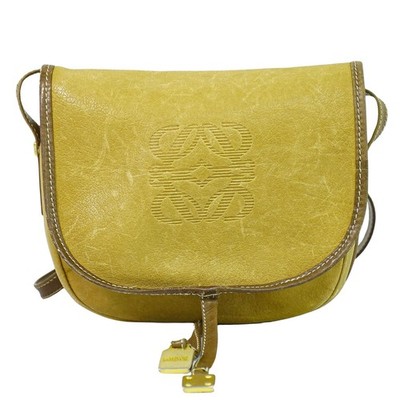 LOEWE Anagram Leather Shoulder Crossbody Bag Camel