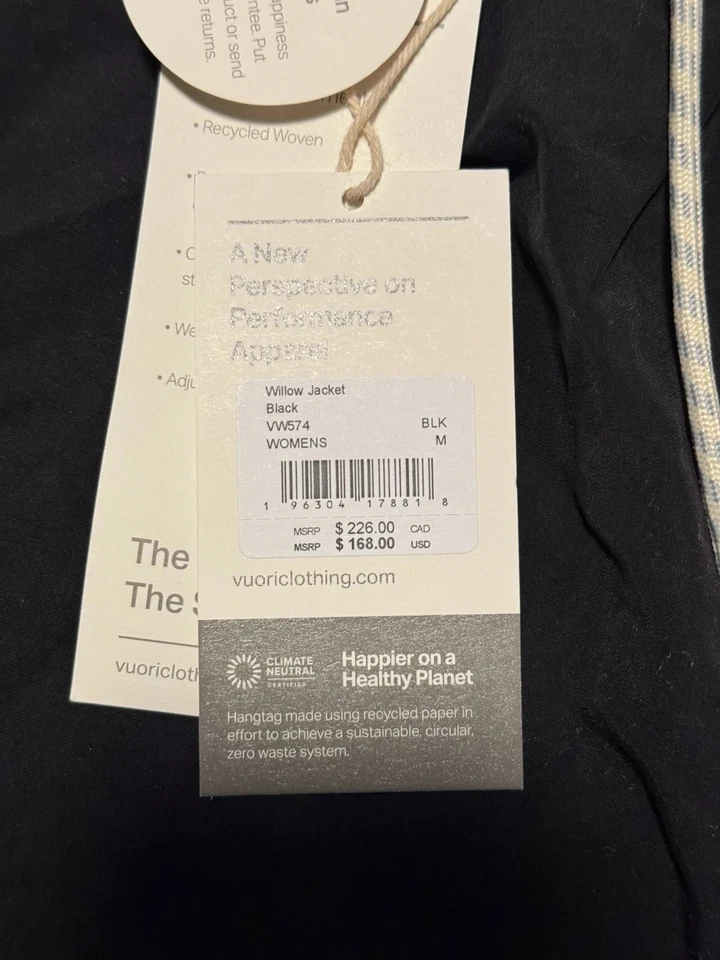 NWT Vuori Willow Jacket Women's Black Full Zip Hoodie Size M Please READ - Image 2 of 4