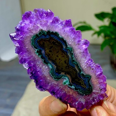 47G Natural high-quality Amethyst agate quartz cluster slice crystal mineral