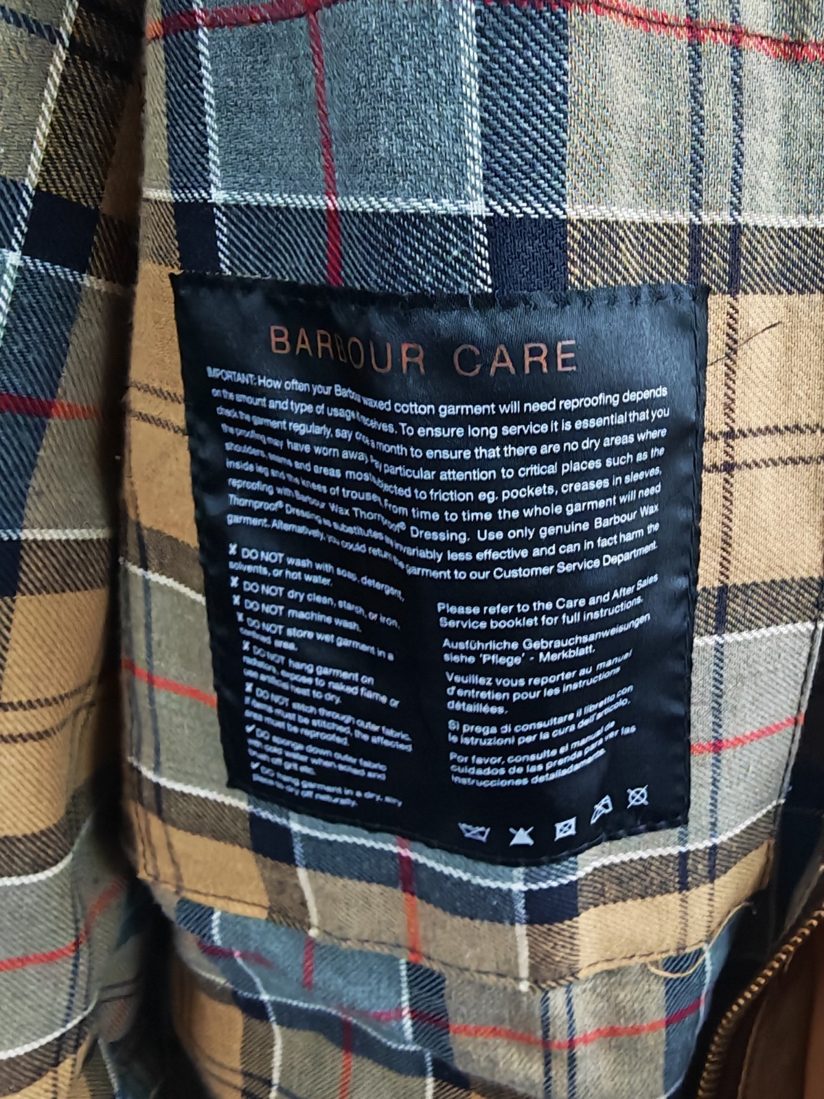 Barbour International SMU A10 Waxed Cotton Motorcycle Jacket Brown Men's Size 44 image 7