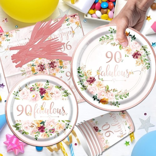 90th Birthday Party Supplies - Rose Gold Decorations - Picture 6 of 6