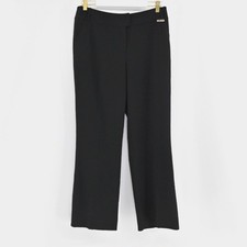 ST JOHN Womens Pants Size 10 Black Trouser Quiet Luxury Straight Leg Old Money