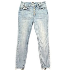 Judy Blue Los Angeles Womens Skinny Fit Button Fly Jeans Light Wash Size 13 31