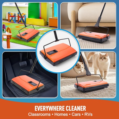 Manual Carpet Sweeper for Pet Hair - Dual Brush Floor Sweeper, Lightweight Pu... - Bild 8 von 8