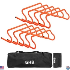 GHB 8" Agility Hurdles - Premium Speed Training Set with Detachable Hurdles &