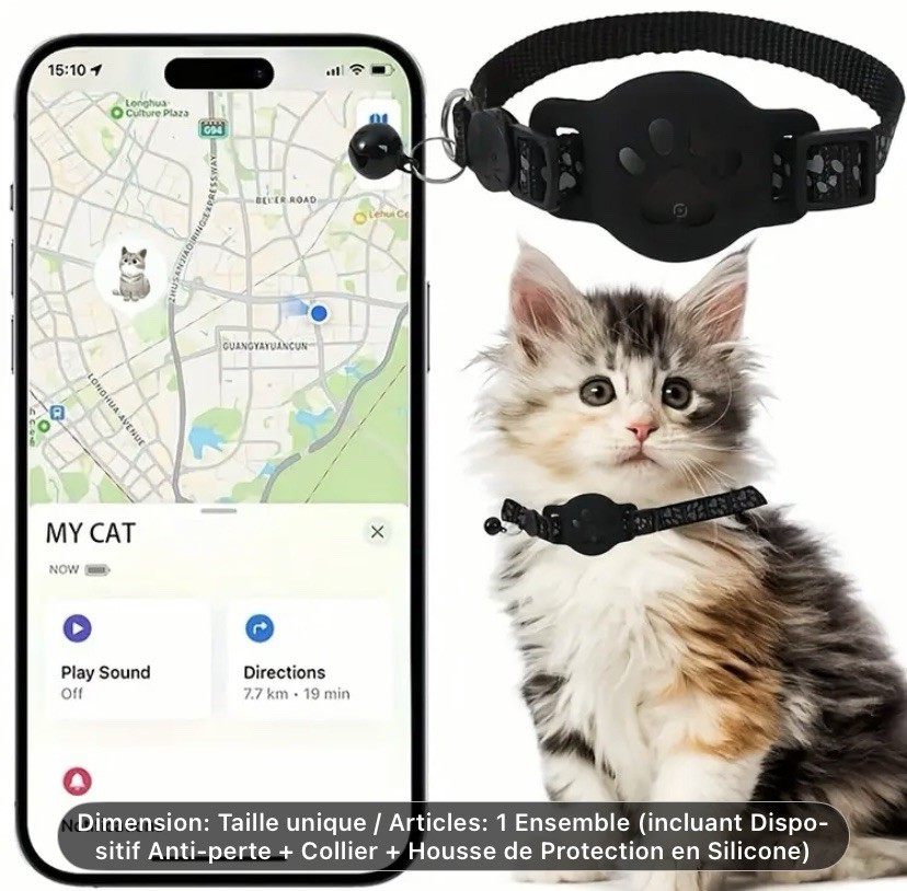 Collier GPS chat iOS pour retrouver votre animal en toute sérénité